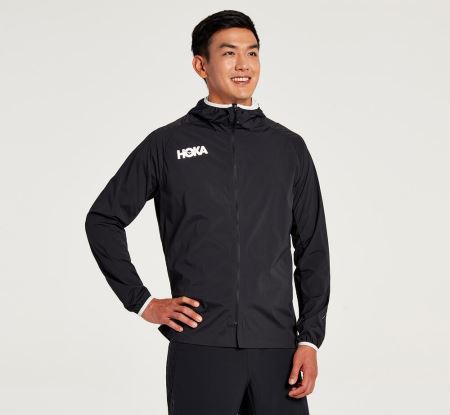 Hoka One One Full-Zip Wind Jacket Homem - Jaqueta Pretas | PT-NpvXscW